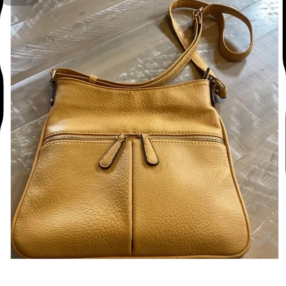 Yellow Soft Leather Crossbody Bag